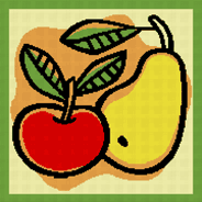Схема вышивки салфетки "Яблоко и груша"