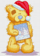 Схема вышивки "Медвежонок Teddy с новогодней открыткой"